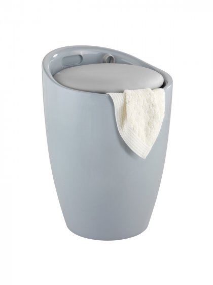 Hocker Mod. Candy Grey, mit abnehmbarem Wäschesammler 