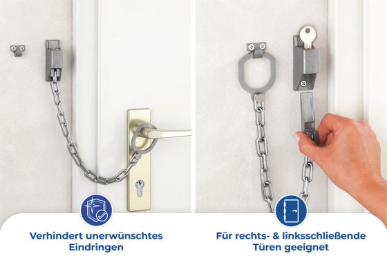 Türgriff-Kette abschließbar, kein Anbohren notwendig 