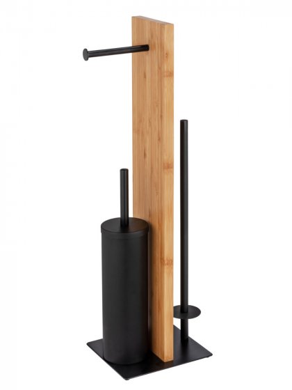Stand WC-Garnitur Mod. Lesina Bambus, WC-Bürste mit Silikon-Bürstenkopf