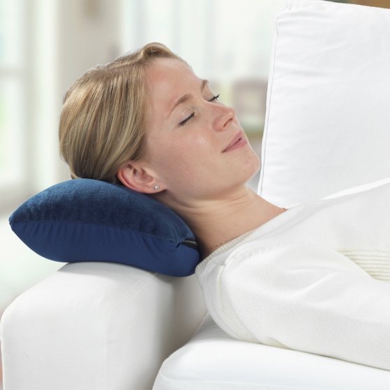 Reisekissen mit Nackenstütze, komfortables 2-in-1 Reise-Kopfkissen mit stützendem Nackenhörnchen 