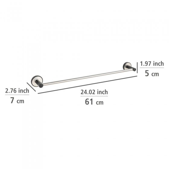UV-Loc® Badetuchstange Uno Mod. Udine 60 cm, Befestigen ohne Bohren mit innovativem Klebesystem