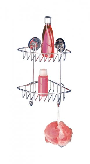 Vacuum-Loc® Eckregal Mod. Bari 2 Etagen, Befestigen ohne bohren 