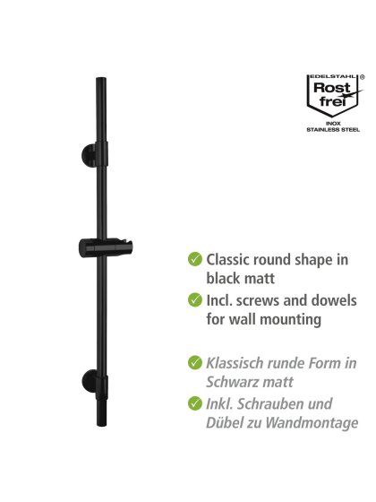 Duschstange Mod. Basic Schwarz, 66 cm 