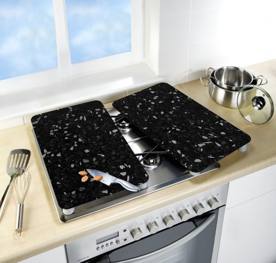 Herdabdeckplatten Universal Terrazzo 2er Set, für alle Herdarten