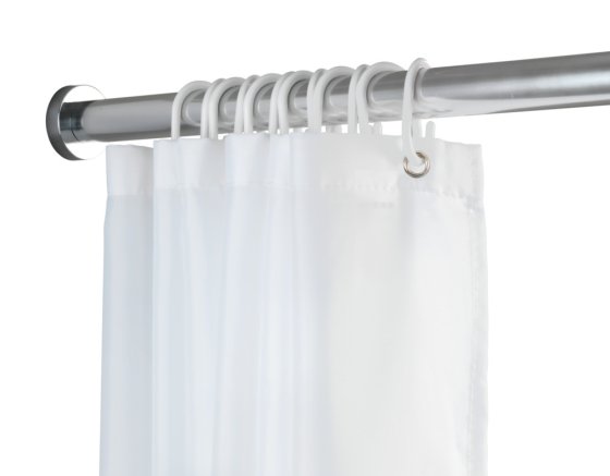 Teleskop-Duschstange Mod. Luz 70 - 115 cm, Chrom, ausziehbare Duschvorhangstange aus rostfreiem Edelstahl 