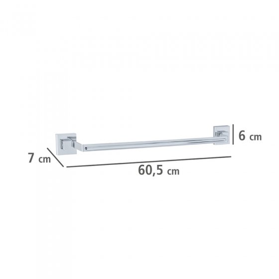 Vacuum-Loc® Badetuchstange Uno Mod. Quadro Edelstahl, Befestigen ohne bohren