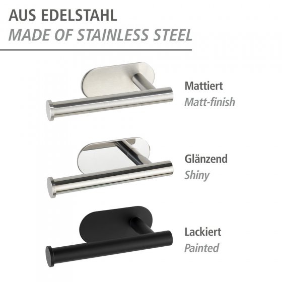 Turbo-Loc® Toilettenpapierhalter Mod. Orea Shine o. Deckel, Befestigen ohne bohren