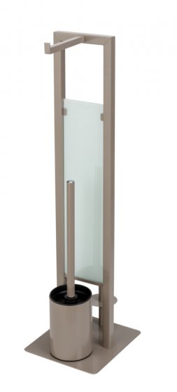 Stand WC-Garnitur Mod. Rivalta Taupe, Platte aus Sicherheitsglas 