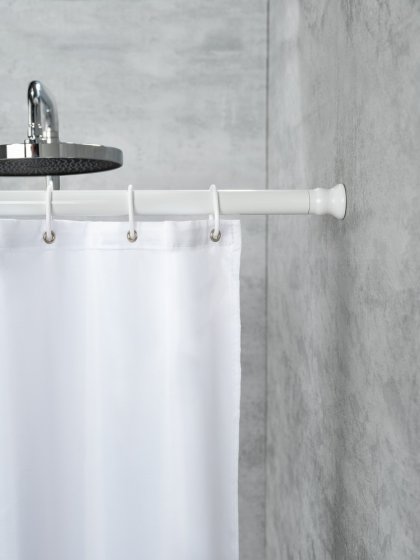 Teleskop Duschstange extra stark Weiß 110 - 245 cm, extra stabil mit Ø 2,8 cm 