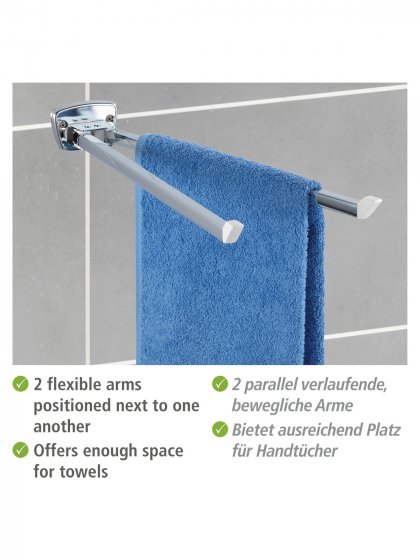 Handtuchhalter Mod. Basic glänzend, mit 2 beweglichen Handtuchstangen 
