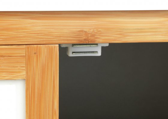 Waschbeckenunterschrank Mod. Finja, Waschbecken-Unterregal aus Bambus/MDF