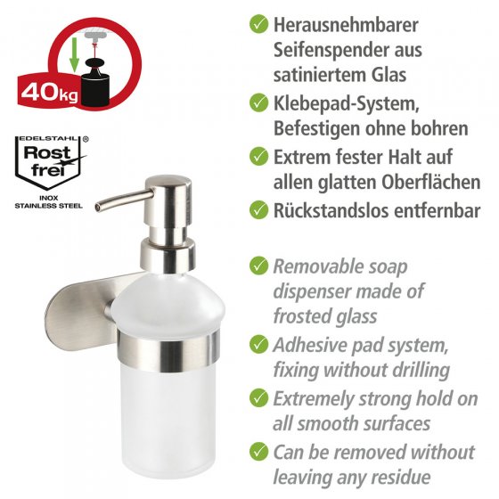 Turbo-Loc® Seifenspender Mod. Orea Matt, Befestigen ohne bohren 