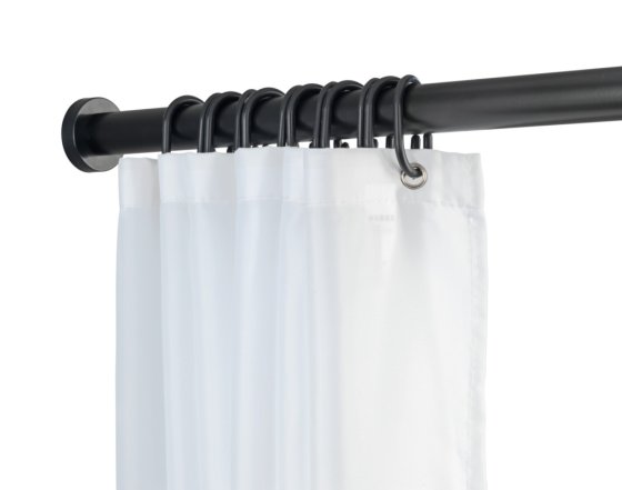 Teleskop-Duschstange Mod. Luz 110 - 185 cm, Schwarz, ausziehbar, aus rostfreiem Aluminium 