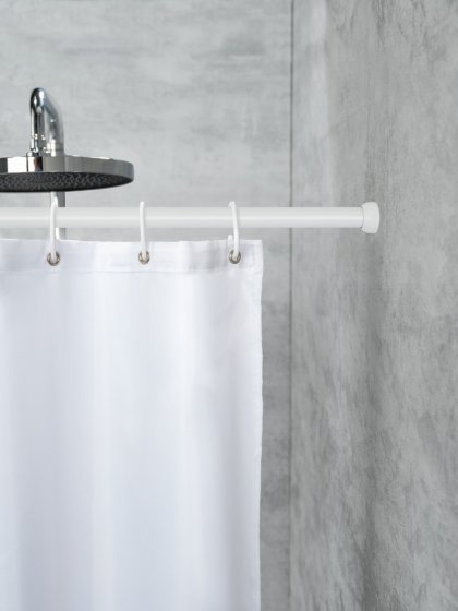 Teleskop-Duschstange Weiß Ø 2 cm, 110 - 185 cm, aus rostfreiem Aluminium 