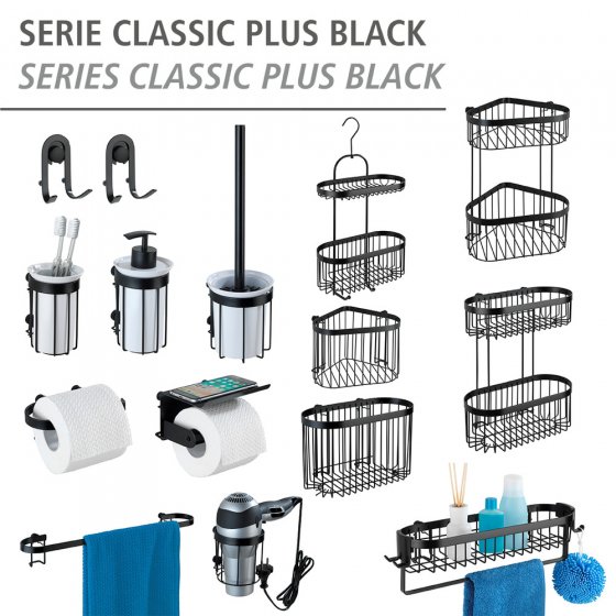 Wandregal 2 Etagen Classic Plus Black, mit hochwertigem Rostschutz 