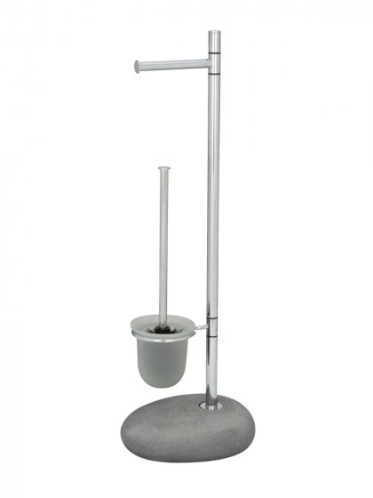 Stand WC-Garnitur Mod. Pebble Stone Grey, aus Polyresin