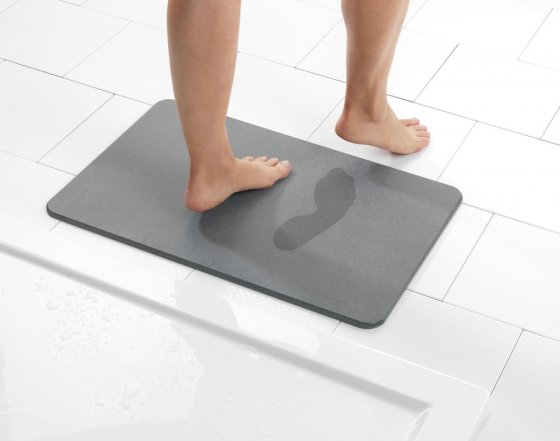 Badematte Mod. Simi Grau, 60 x 39 cm, Badvorleger, Badmatte