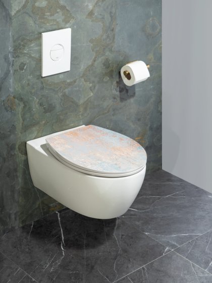 Premium WC-Sitz Mod. Agate mit Relief, aus antibakteriellem Duroplast 