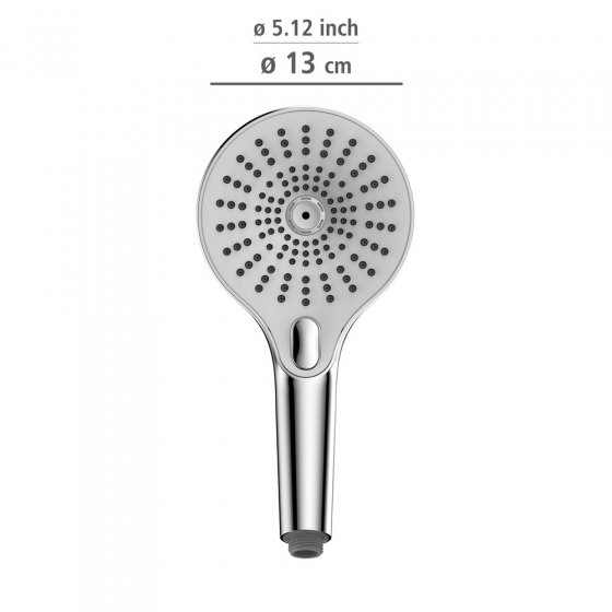 Duschkopf Mod. Ultimate Shower Chrom/Weiß, Ø 13 cm 