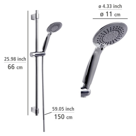 Brauseset Mod. Young Chrom, Länge Stange: 66 cm 