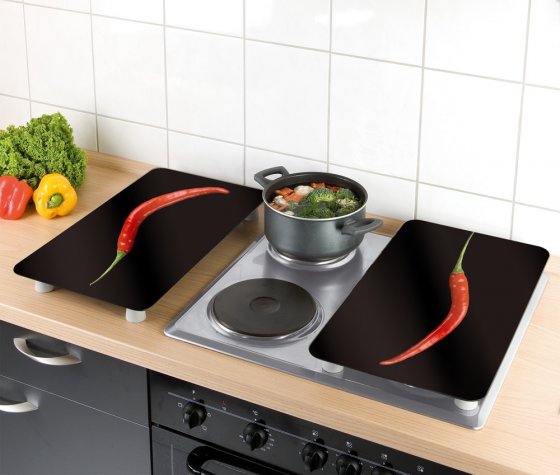 Herdabdeckplatten Universal Hot Peperoni 2er Set, für alle Herdarten