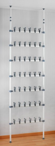 Teleskop Schuhregal Mod. Atlas, für 42 Paar Schuhe