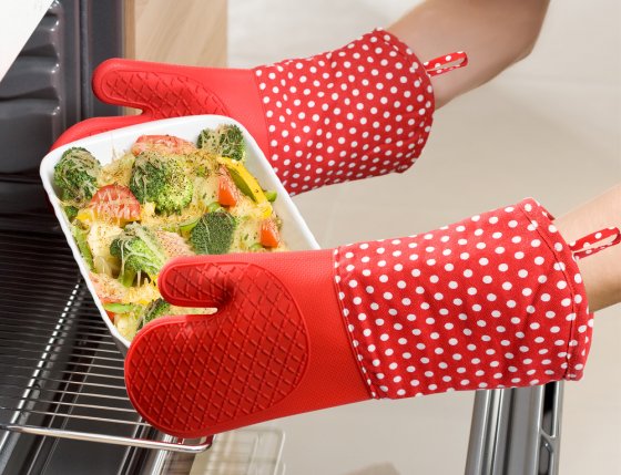 Topfhandschuhe Silikon Rot, 1 Paar