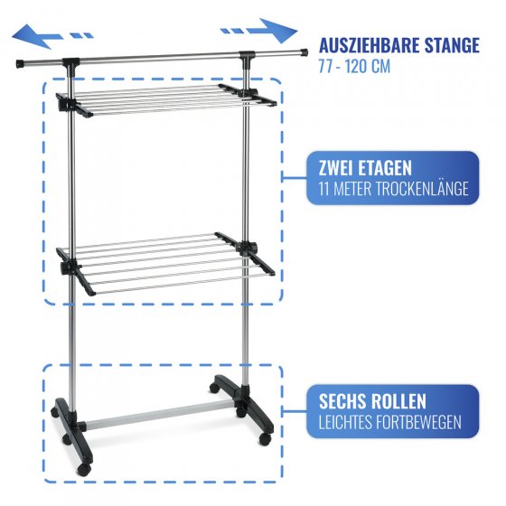 Platzspar-Wäschetrockner, aus rostfreiem Edelstahl 