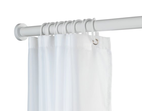 Teleskop-Duschstange Mod. Luz 110 - 185 cm, Weiß, ausziehbar, aus rostfreiem Aluminium 
