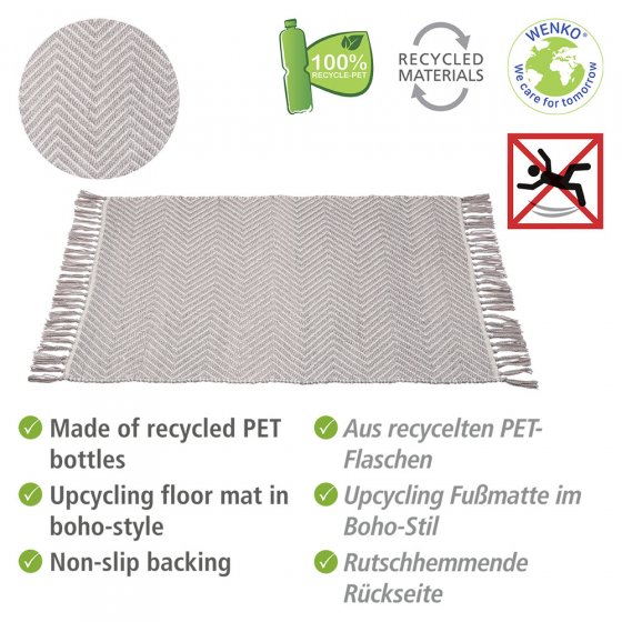Badematte Mod. Gata, hergestellt aus recycelten PET-Flaschen (100 % Polyester)