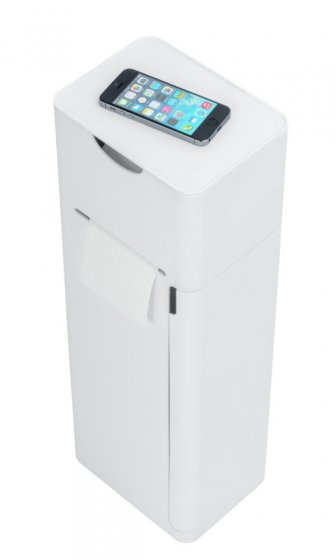 Stand WC-Garnitur Mod. Imon 6 in 1 Weiß matt, integrierter Toilettenpapierhalter, WC-Bürstenhalter