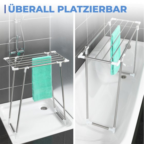 Teleskop-Wäschetrockner Raumwunder, für Dusche und Badewanne, ausziehbar 