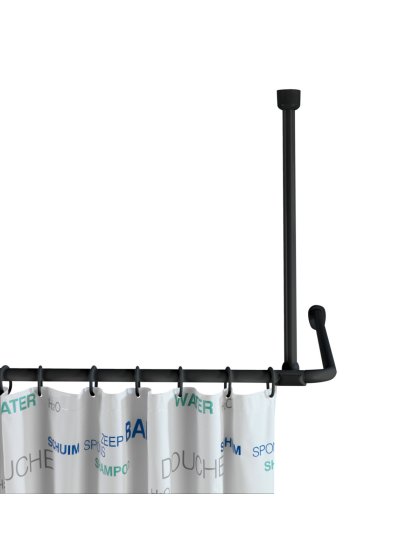 Deckenstütze für Duschstangen Schwarz, 57 cm, für Stangen mit Ø 2 / 2,5 cm 