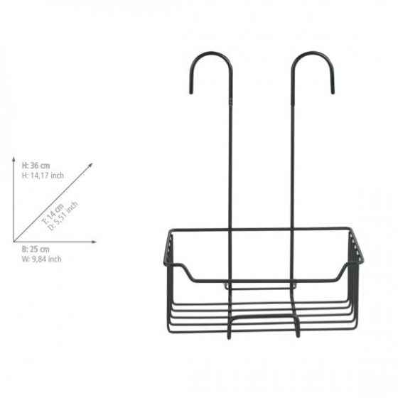 Thermostat-Dusch-Caddy Mod. Milo Schwarz matt Edelstahl, rostfrei