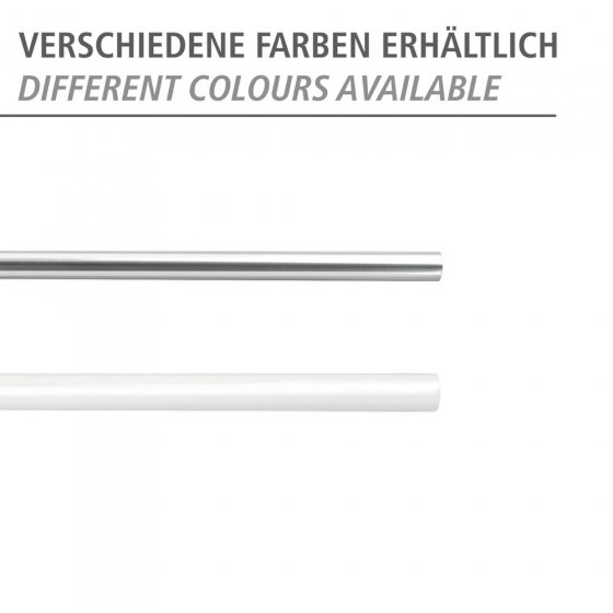Teleskop-Duschstange Weiß Ø 2 cm, 110 - 185 cm, aus rostfreiem Aluminium