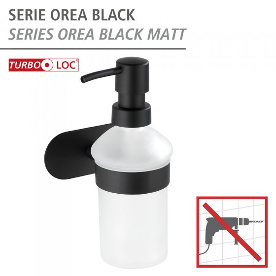 Turbo-Loc® Seifenspender Mod. Orea Black Matt, Befestigen ohne bohren 