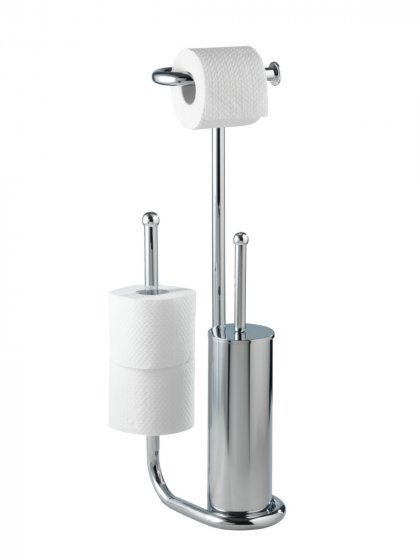 Stand WC-Garnitur Universalo Chrom, integrierter Toilettenpapierhalter und WC-Bürstenhalter