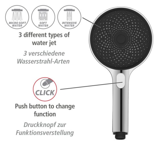 Duschsystem Mod. Softwater Chrom, einfacher Anschluss an bestehende Armatur oder Wandanschlussbogen 