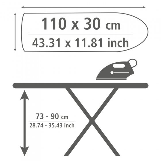 Bügeltisch Mod. Base 110 x 30 cm, Bügelbrett höhenverstellbar