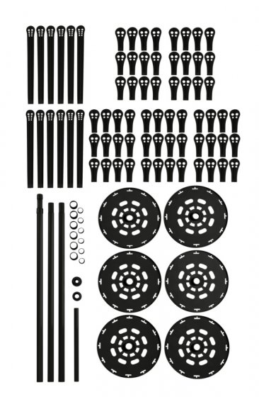 Teleskop-Schuhregal Mod. Achilles, Schwarz, für 30 Paar Schuhe und 6 Paar Stiefel 