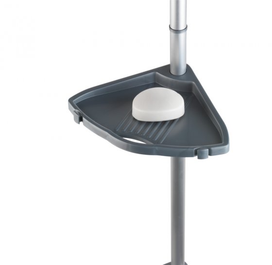 Teleskop Duschecke Compact Silber, mit 4 Ablagen 