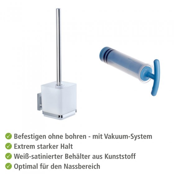 Vacuum-Loc® WC-Garnitur Mod. Quadro Edelstahl, Befestigen ohne bohren