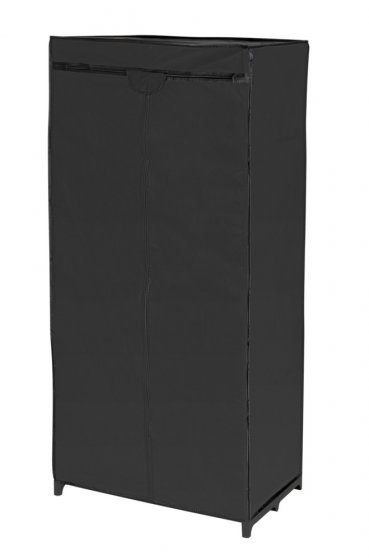 Kleiderschrank Mod. Deep Black mit Ablage, Gestell aus Metall