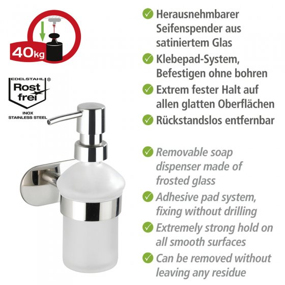 Turbo-Loc® Seifenspender Mod. Orea Shine, Befestigen ohne bohren
