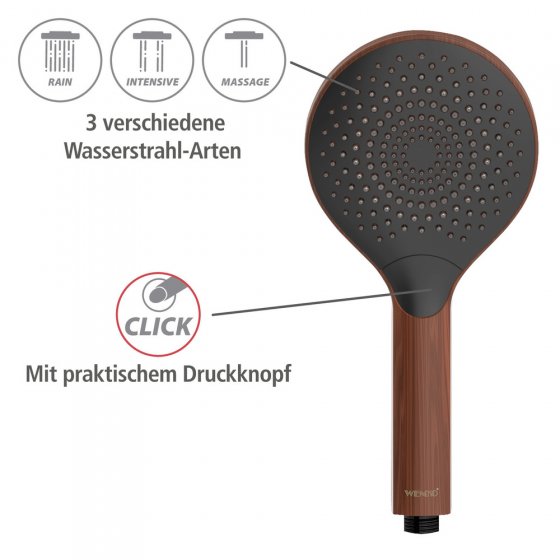 Duschkopf Watersaving Wood, Ø 12 cm 