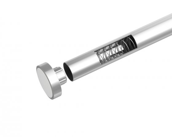 Teleskop-Duschstange Mod. Luz 70 - 115 cm, Chrom, ausziehbare Duschvorhangstange aus rostfreiem Edelstahl 