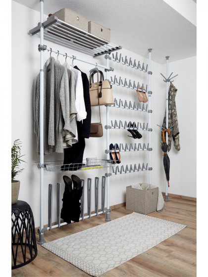 Kleiderstange Mod. Herkules 2er, waagerechte Teleskopstange 