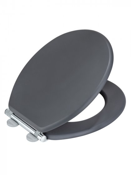 WC-Sitz Mod. Morra Anthrazit Matt, Universalform, aus massivem MDF 