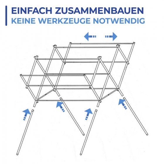 Teleskop-Wäschetrockner Edelstahl, rostfrei