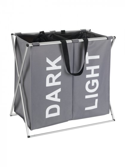 Wäschesammler Mod. Duo Grau, Wäschekorb, 120 l 